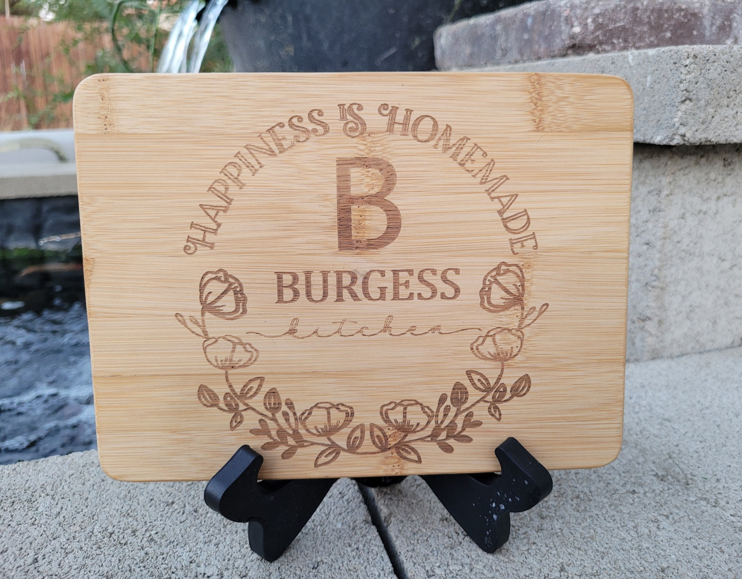 Happiness is Homemade Bamboo Cutting Board - Customized