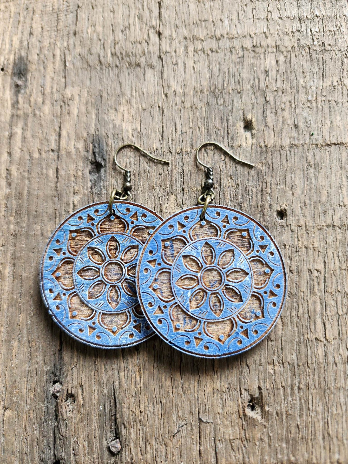 Boho Floral Round Earrings - Digital File Download